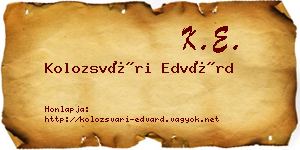 Kolozsvári Edvárd névjegykártya